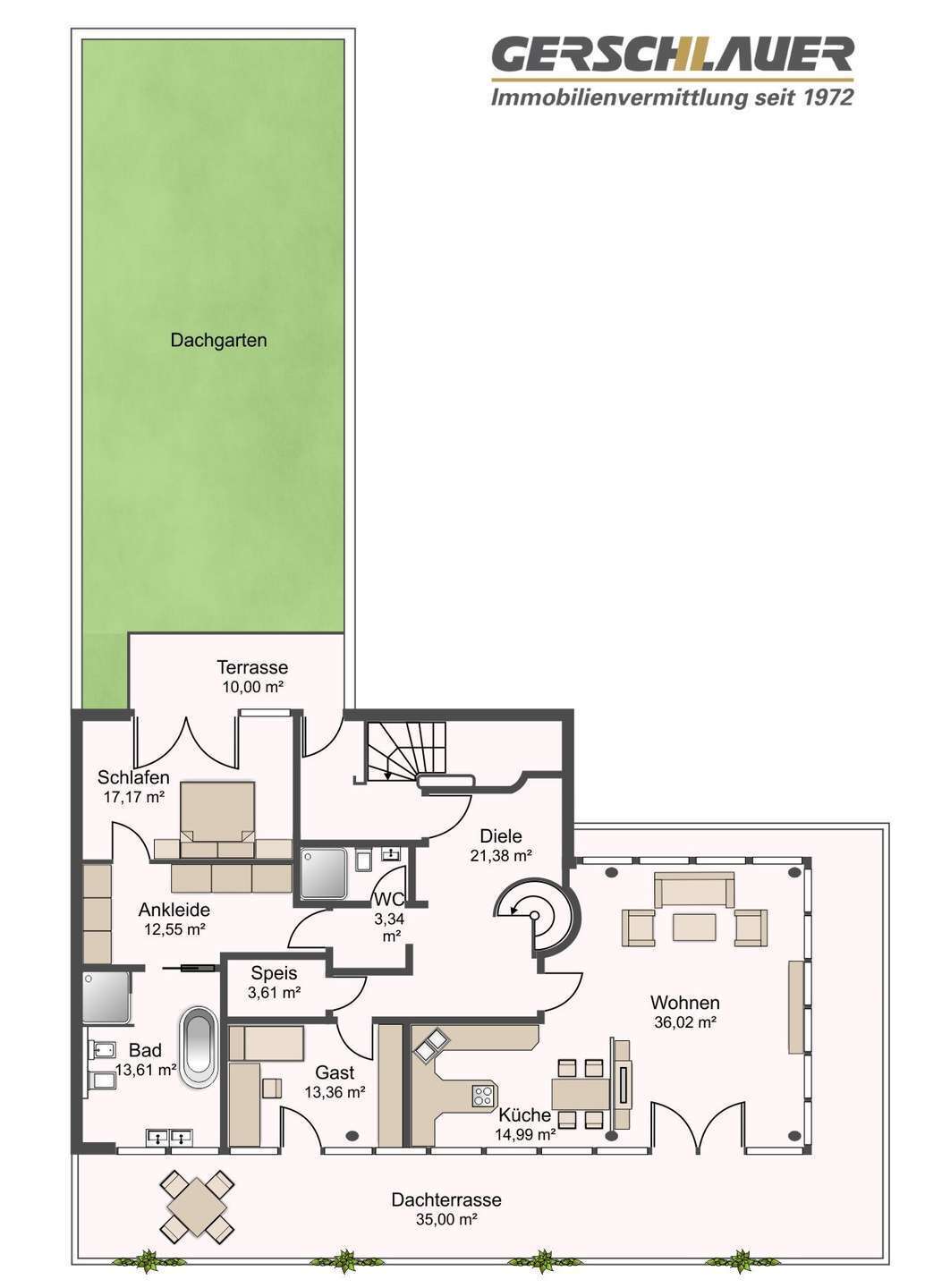 Exclusive Luxury 5.5-Room Duplex Penthouse with Rooftop Garden in Munich