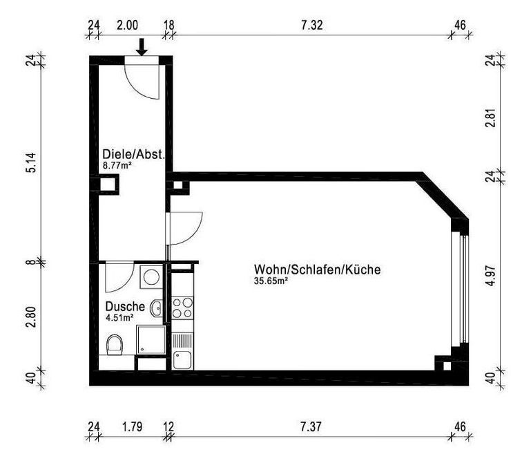 1-Room Apartment with Solid Condition in Cologne-Sülz