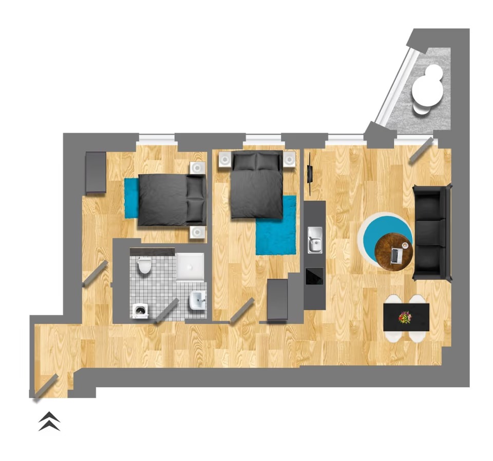 3-room fully furnished apartment in Berlin-Wedding
