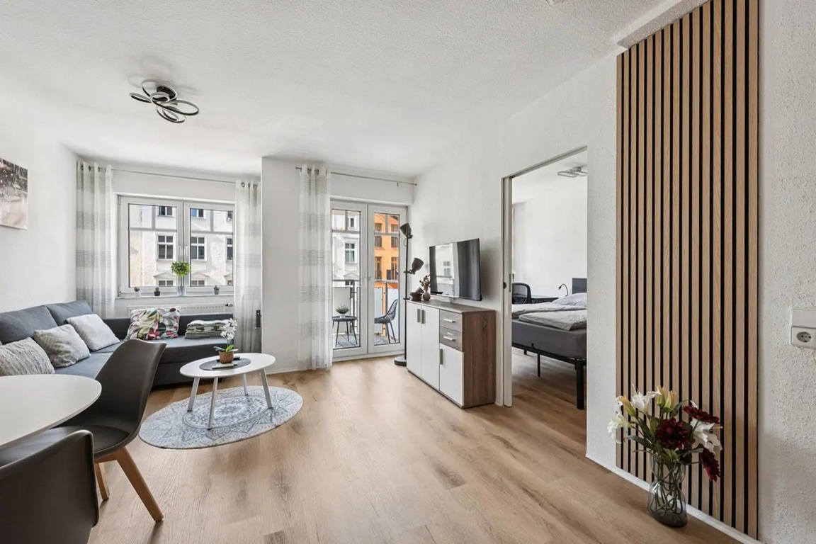 Fully Furnished 2-Room Apartment with Balcony & Underground Parking in Berlin-Friedrichshain