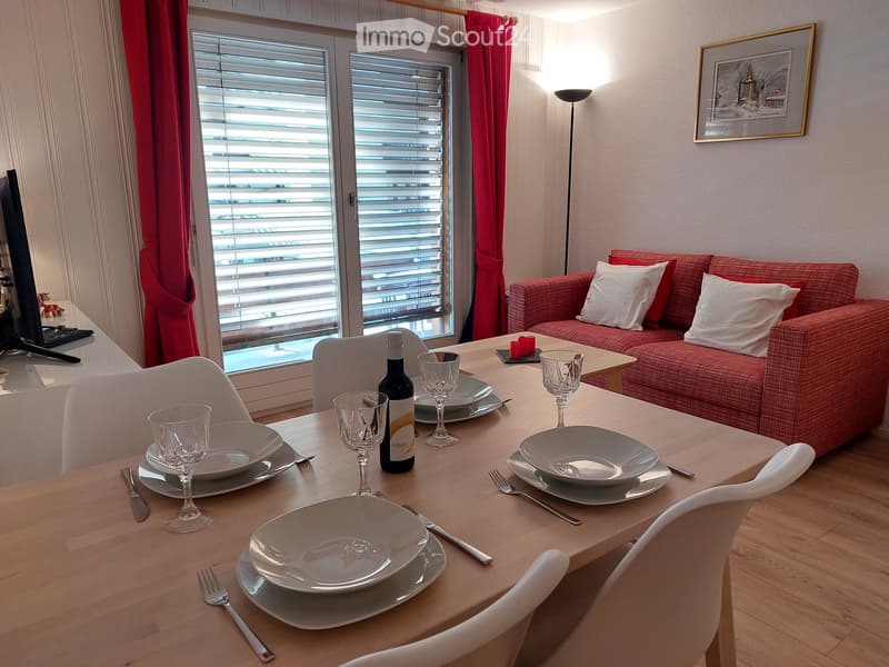 Alpine 2-Room Furnished Apartment with Balcony in Haute-Nendaz