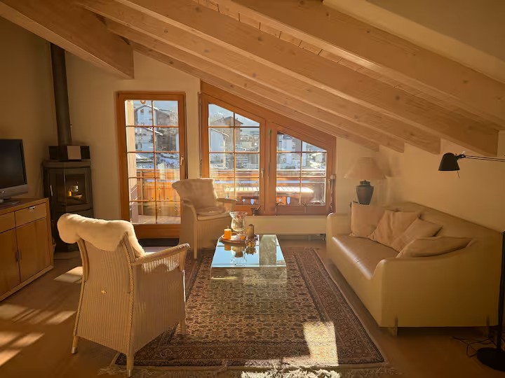 Luxury Alpine Duplex with Sunny Terrace & Ski-In/Ski-Out Access in Grächen